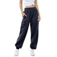 thumbnail image 2 of Hpapadks Casual Pants for Women Elasticized High Waist Solid Joggers with Drawstring Slacks for Women Navy XL, 2 of 7