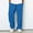 Blue, variant on Mens Sweatpants Waffle Knit Elastic Waist Drawstring Baggy Front Pleated Straight Leg Pants with Pockets White