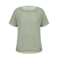 thumbnail image 5 of WCJM Women's 2026 Summer Short Sleeve Mini Dress Casual Coat Women's Short Sleeve T-Shirt Women's Summer Short Sleeve Solid Casual Loose Linen Tops, 5 of 7