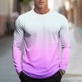 thumbnail image 2 of Cmfcve Plus Size Gradient Shirt for Men Casual Long Sleeve Athletic T-Shirt Crew Neck Lightweight Fall Pullover Tops, 2 of 5