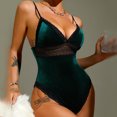 thumbnail image 3 of Gibobby Sujetador De Encaje Para Mujer Camisola de lencería para mujer, con corte de red entrecruzado, sin mangas, sexy, vestido de peluche(Verde, G), 3 of 5