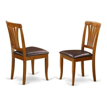 Pemberly Row 36"H Farmhouse Wood Dining Chair in Saddle Brown (Set of 2)