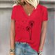 thumbnail image 2 of Camisetas de Manga Corta para las Mujeres, Impresión de Cuello en V Camiseta Casual Top Hecho de 95% Poliéster 5% Spandex para el Uso Diario de Primavera Verano, Camisetas para las Mujeres Casual, 2 of 4