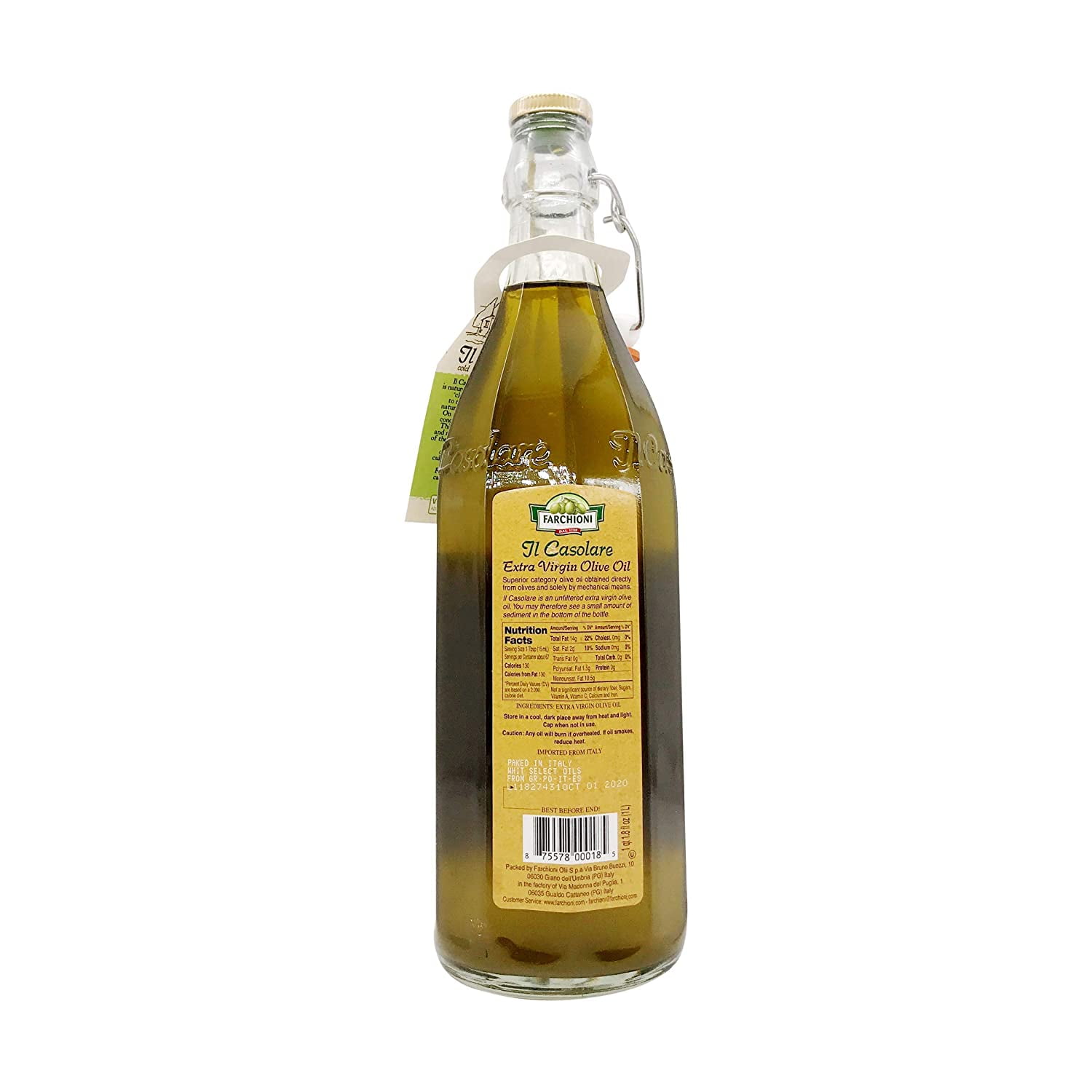 Il Casolare Unfiltered Extra Virgin Olive Oil, 33.8 oz, Cold Pressed