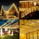 thumbnail image 4 of Decoraciones navideñas de Año Nuevo para el hogar al aire libre Cortina de luces LED impermeables Cadena de carámbanos Guirnalda de calle en la casa Invierno, 4 of 5