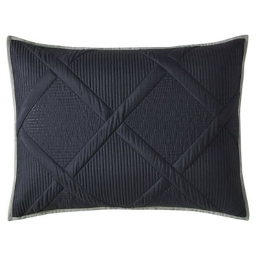 Mainstays Diamond Pinsonic Quilted Pillow Sham, Grey, King, 1 Pack, All Ages