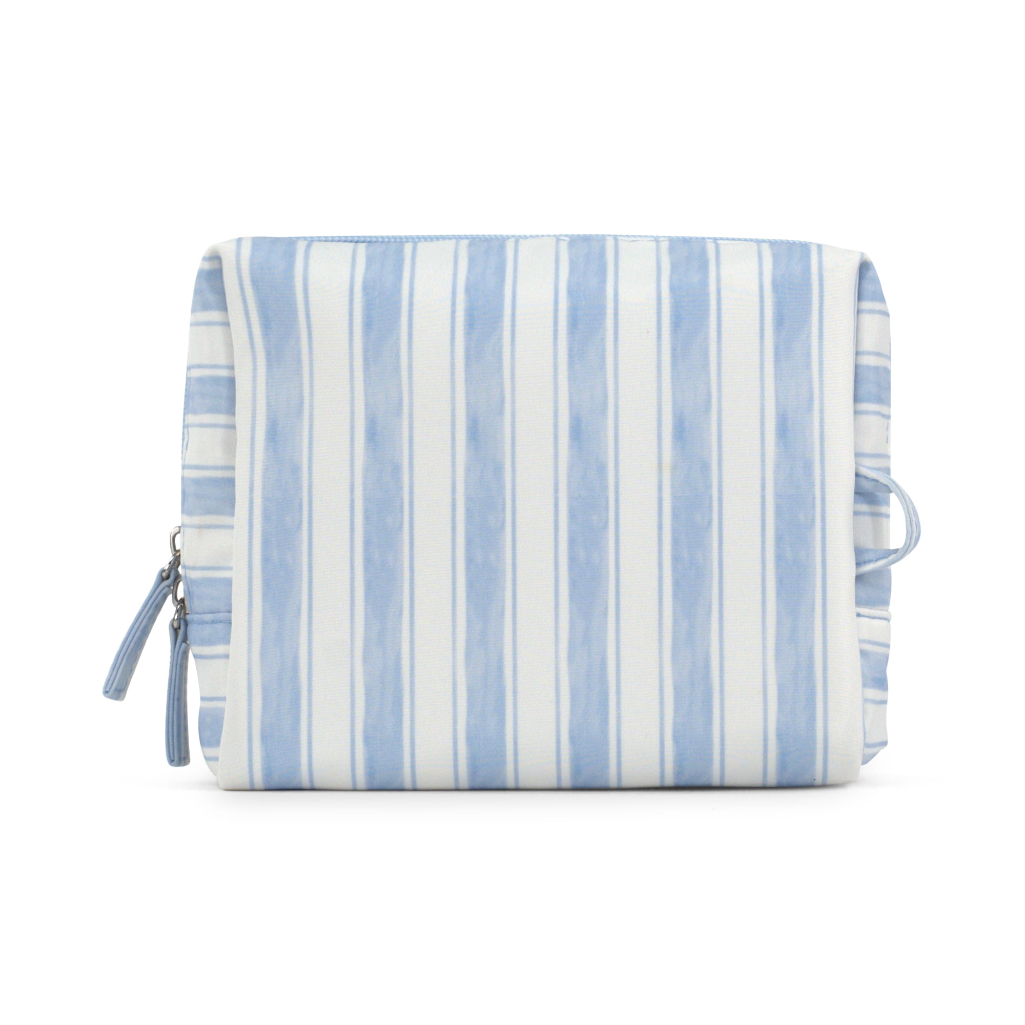 packlab Travel Makeup & Toiletry Cosmetic Bag, Blue Stripe Organizer Pouch