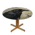 thumbnail image 3 of BANET Spooky Halloween Crow Round Tablecloths for Kitchen Dinning Decor Washable Reusable Creepy Crow and Full Moon Starry Night Halloween Raven Table Cloth Round 46"-50, 3 of 8