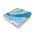 thumbnail image 3 of Horizontal Flannel Blanket Is Light Warm Soft Anti-Pilling Anti-Wrinkle Anti-Allergy And No Hair Loss For Bed And Sofa Camping Travel Turquoise Tie Dye Background Rainbow Colors_4, 3 of 8
