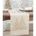 thumbnail image 2 of Fennco Styles Festive Embroidered Christmas Tree Table Runner 14 x 72 Inch - Natural Table Cover for Holiday Décor, Everyday Use, Banquets and Special Events, 2 of 3