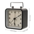 thumbnail image 3 of Reloj despertador cuadrado de metal, silencioso, sin tictac, funciona con pilas, con luz, para dormitorio, fácil de usar, 3 of 7