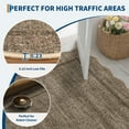 thumbnail image 5 of Hasoo Taupe Wavy Border Area Rug for Living Room Indoor Bedroom Soft Textured 5' x 7' Carpet with Non-Slip Backing, 5 of 6