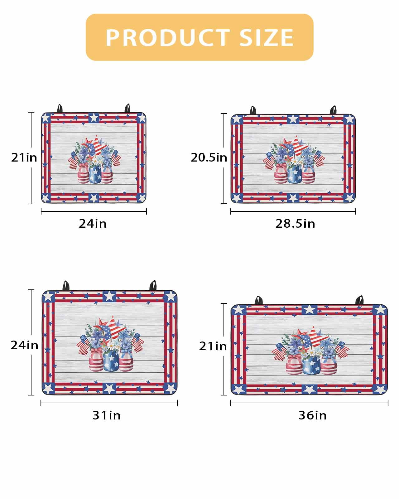 Large Induction Cooktop Protector Mat 4th of July Stove Top Covers for Electric Stove, Red Blue Patriotic Flowers Star Stripes Wooden Decorative Stove Burner Cover Mats, Glass Top Stove Cover