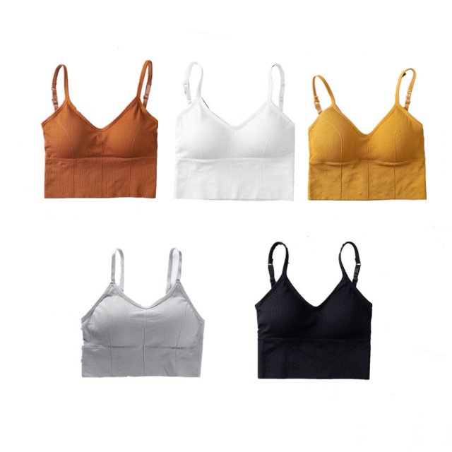 5 PCS Sexy Ropa Interior Deportiva Versátil Camisola Chica Cómodo Transpirable Reunión Sujetador Hermosa Espalda En Forma De U Deportes Fitness Fondo Chaleco Lencería Talla Únicapangjing