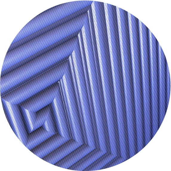 Ahgly Company Indoor Round Patterned Sky Blue Dress Blue Area Rugs, 3' Round