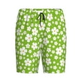 thumbnail image 3 of Yiaed Green White Flowers for Men's Soft Sleep Pajama Short Lounging Pajama Shorts-Small, 3 of 8