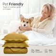 thumbnail image 5 of IR Imperial Rooms 3Pc-Embossed Bedspread Soft Microfiber Floral Modern Quilt Set Lightweight Queen Ochre, 5 of 9