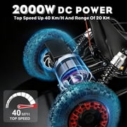 Vakiorn 1500W Electric Go Kart 30MPH 330LBS Capacity 8 Inch All Terrain Tires Front LED 10.4Ah 15+ Mile for Adults Off Road Trail