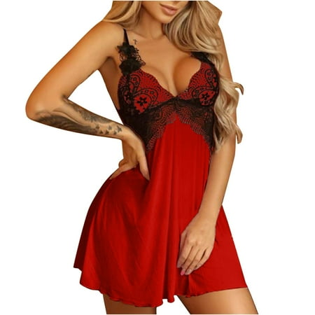 

solacol Lingerie for Women Sexy Sexy Lace Lingerie for Women Sexy Womens Lingerie Women Sexy Lingerie Sling Suspender Skirt Sexy Lace Splicing Net Yarn Bow Sexy Nightdress Womens Lingerie Sexy