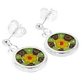 thumbnail image 4 of GlassOfVenice Murano Glass Silver-Framed Millefiori Earrings, 4 of 5