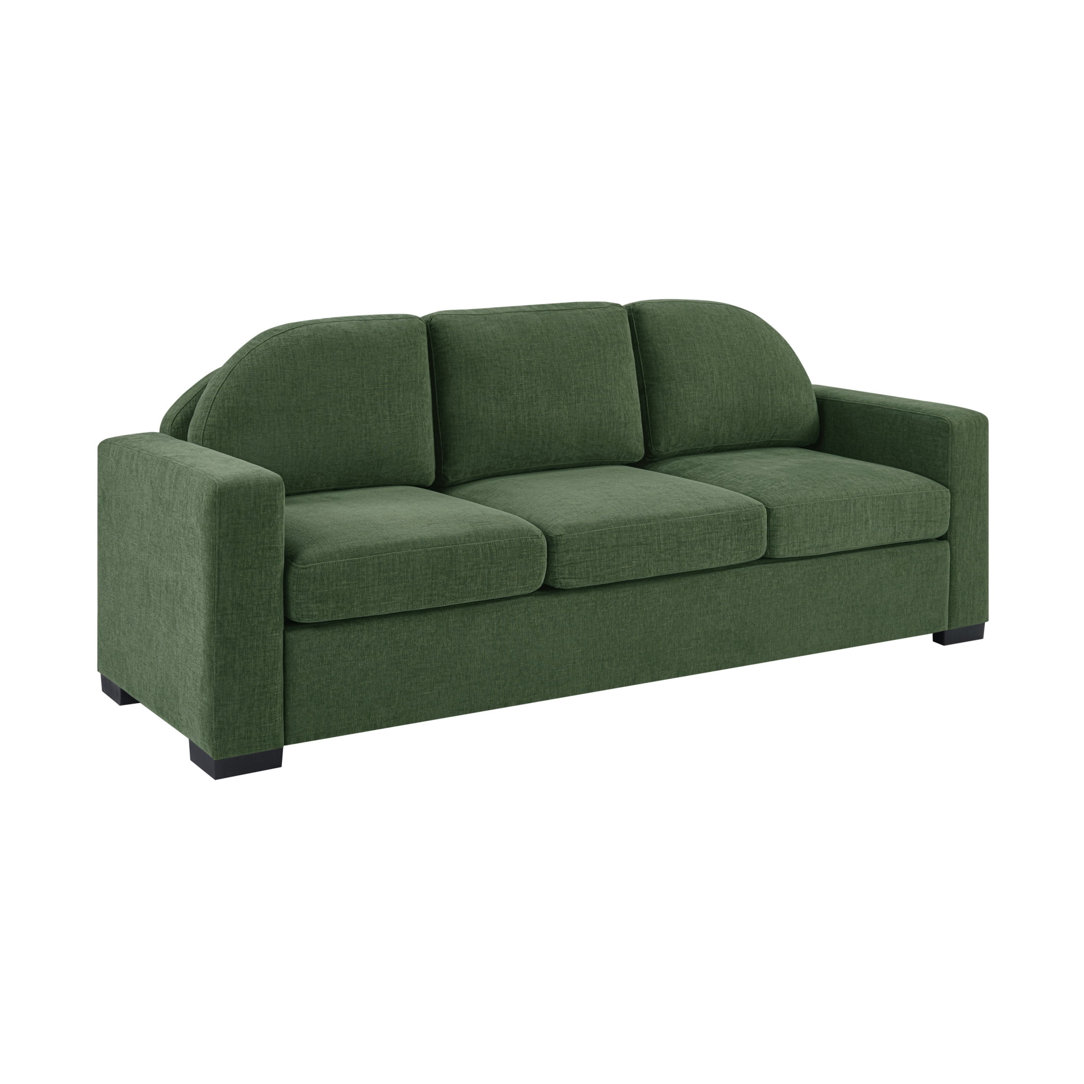 Christopher Knight Home 84.7" Modern Chenille Sofa Couch with Curved Backrest, 3 Seats, Green