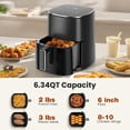 thumbnail image 2 of 6QT Air Fryer with Window, Square Airfryer Oven 12-in-1 for Family, 400 ° F Rapid Air Crispy Technology, Roast Bake Dehydrate, Nonstick & Easy-Clean Basket, 2 of 7