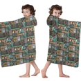 thumbnail image 4 of Multicolor Bigfoot and Text Pattern Hooded Bath Towel，60"x35" for Ages 3 To 12 Kids, Quick Dry Lightweight Soft Microfiber Hood Beach Towel Cover Up for Kids, 4 of 7