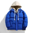 thumbnail image 3 of Conjunto de dos piezas de almohadilla de algodón con ilusión, abrigo de invierno cálido y grueso para parejas, chaqueta con capucha de algodón de moda con transmisión en vivo, 3 of 4