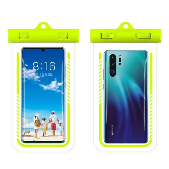 Waterproof Phone Pouch with Lanyard, PVC Transparent Waterproof Phone Case for Swimming, Boating etc. [Green]