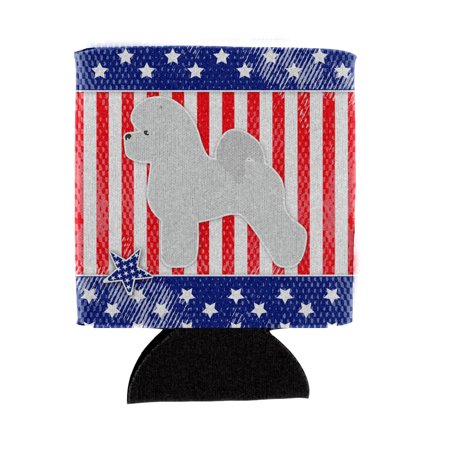 

Carolines Treasures BB3345CC USA Patriotic Bichon Frise Can or Bottle Hugger Can Hugger multicolor