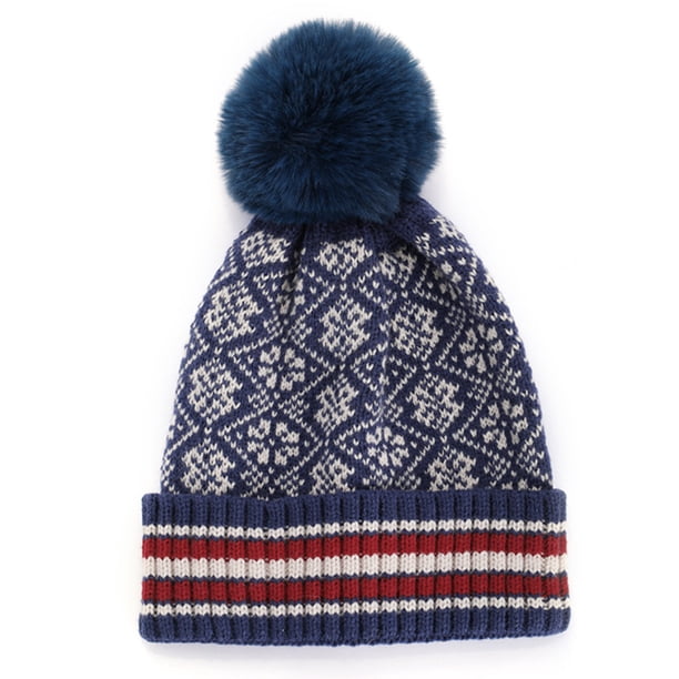 Gorro de lana para hombre y mujer, gorro de punto con diseño de patchwork y mezcla de lana, gorro cálido con diseño geométrico de diamantes