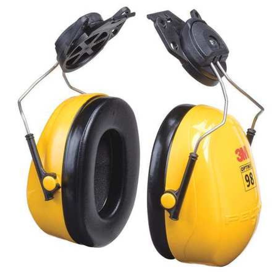 3M H9P3E Hard Hat Mounted Ear Muffs, 23 dB, Peltor Optime 98, Black