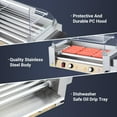 thumbnail image 3 of Whizmax Hot Dog Roller Stainless Steel Sausage Grill Cooker Machine with Dual Temp Control Glass Hood Acrylic Cover Bun Warmer Shelf Removable Oil Drip Tray, Hotdog Roller Grill for Commercial Home, 3 of 7