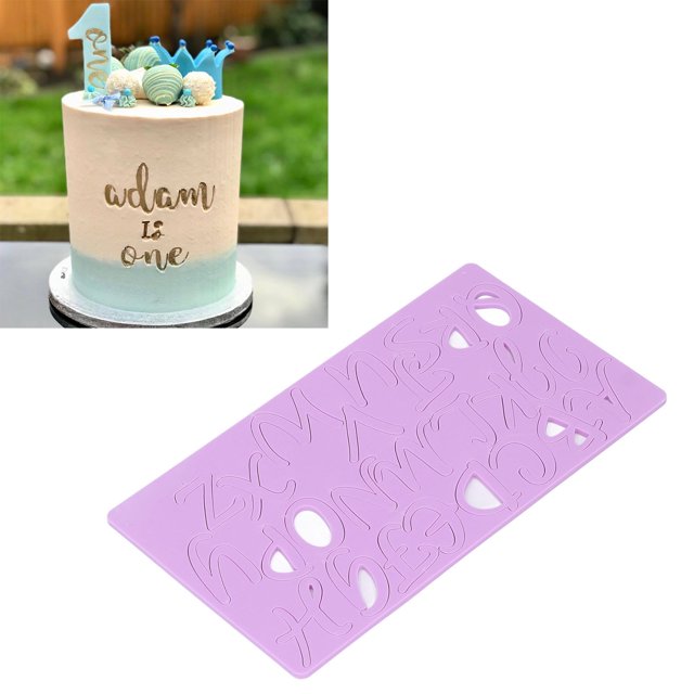 Cake Decorating Number Molds, Acrylic Cake Alphabet Molds Purple 2pcs Simple Use For Home For Adult