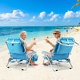 thumbnail image 7 of HONEY HOME Backpack Beach Chair, 5 Level Adjustable Positions Beach Chair with Back Storage Bag, Cooler Pouch and Side Bags for Beach Poolside Lawn (blue）, 7 of 7