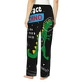 thumbnail image 3 of Picia Space Dino Cartoon Black Womens Soft Woven Cotton Elastic Waistband Sleep Pajama Pant Lounge Sleep Pant With Pockets And Drawstring-XX-Large, 3 of 9
