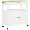 thumbnail image 1 of vidaXL Kitchen Trolley Rolling Cart on Wheels Living Room Solid Wood Pine, 1 of 6