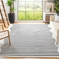 thumbnail image 2 of SAFAVIEH Montauk Amadine Striped Cotton Area Rug, Ivory/Black, 9' x 12', 2 of 11