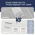 thumbnail image 6 of SEMAXE Luxury Cotton Bath Towel Set: 8-Piece (2 Bath Sheets 28x55" + 2 Hand Towels 16x28" + 4 Washcloths 13x13") | 550GSM, Ultra Plush | Spa, Hotel Grade for Family Bathroom Essentials, White, 6 of 9