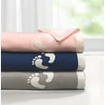 thumbnail image 2 of Effe Bebe Baby Blanket 100% Cotton Knit Footprint Light Grey 30'x40' (1 Count), 2 of 4