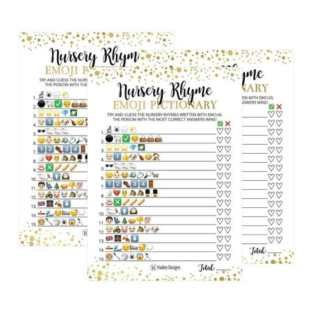 25 Emoji Nursery Rhyme Baby Shower Party Ideas For Pictionary Quiz Boys S Kids Men Women And Cute Clic Bundle Pack Set Gold Pink 25 Emoji Nursery Rhyme Baby Shower Party Ideas For Pictionary Quiz Boys S Kids Men Women And Cute Clic Bundle Pack Set Gold Pink