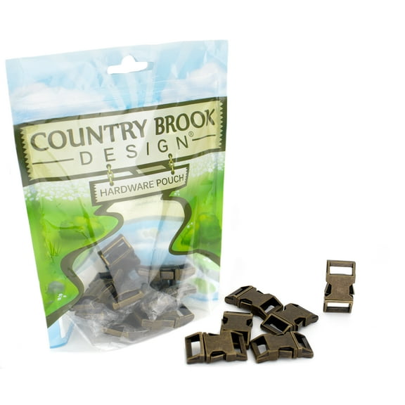 5 - Country Brook Design® 5/8 inch Contoured Antique Brass Side Release Buckles