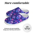 thumbnail image 6 of Daiia blue Skull purple flower1 Print Women’s Fuzzy Slippers Memory Foam Lightweight House Shoes Cozy Loafer Flannel House Shoes-35/36, 6 of 7