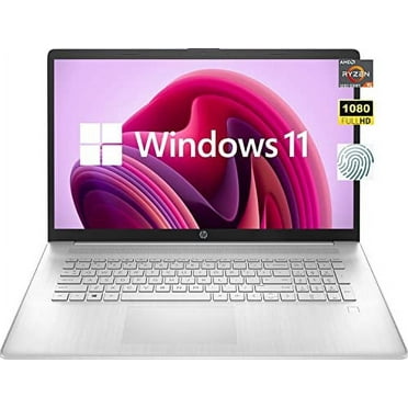 HP 17.3" Full HD Laptop, AMD Ryzen 5 5500U (Beat i5-10500), 32GB RAM, 512GB NVMe SSD, Fingerprint Reader, USB-C, HDMI, Webcam, WiFi, Windows 10 Home in S Mode, Natural Silver