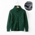 thumbnail image 3 of Efsteb Boys Sweaters Coats Chunky Knitted Button Down Turtleneck Cardigan Sweater Long Sleeve Knitted Sweater Coats (Green,9 Years), 3 of 3
