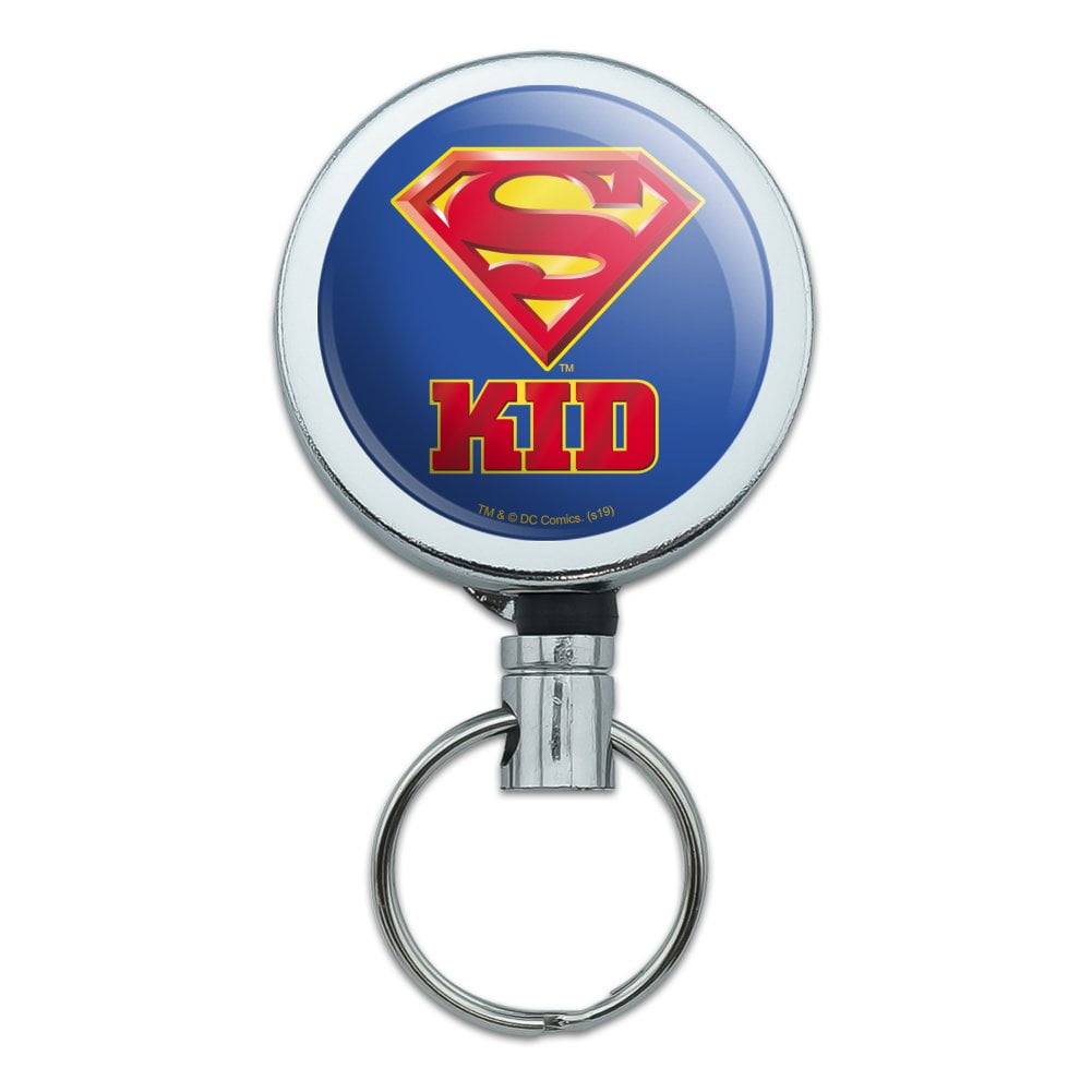 Superman Super Kid Shield Logo Heavy Duty Metal Retractable Reel