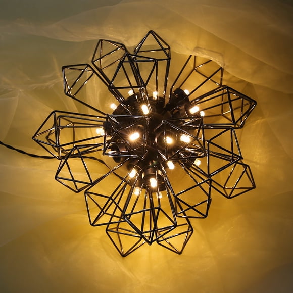 Uzexon Outdoor Electroplated Diamond Battery Operated Led String Lights,14Ft 20 Led Decorative Christmas Lights Warm White Patio Garden Wedding Bar Lights,Vintage Style Mood Lighting