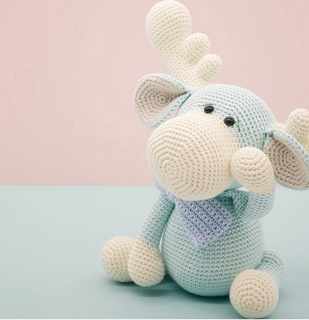 Reindeer Crochet Kit for Beginners, Amigurumi Starter Set with Step-by-Step Video Tutorials, TIKA
