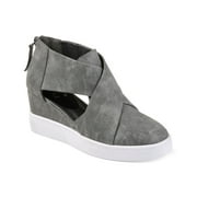 Journee Collection Women's Seena Fashion Wedge Sneakers Grey US 5.5