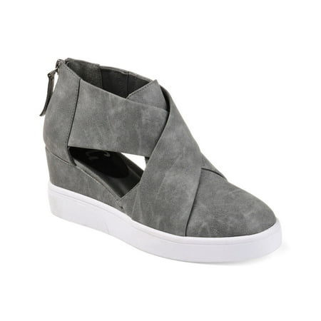 Journee Collection Women's Seena Fashion Wedge Sneakers Grey US 5.5